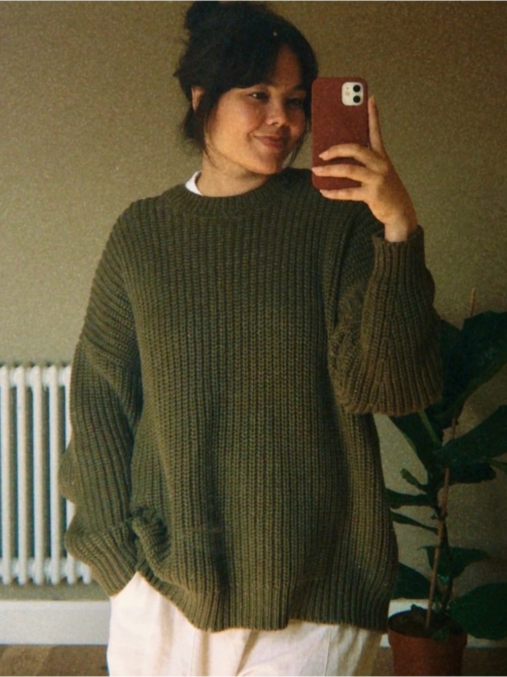 NWOT The Simple Folk The Chunky Knit Sweater Olive OVERSIZED